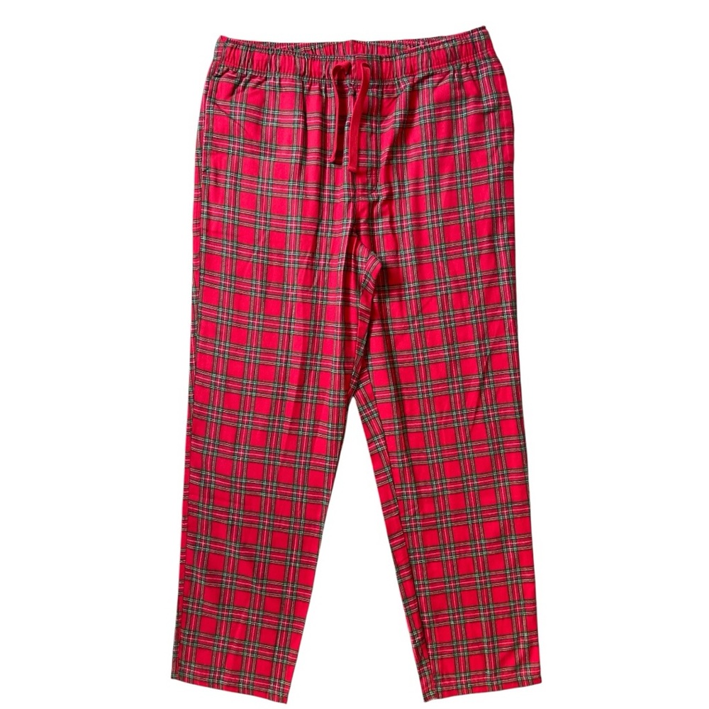 LAKE Pajama Plaid Pants Red Size Medium